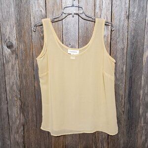 Chadwick's Size 14 L Yellow  Chiffon Sleeveless Tank Top Blouse Women's